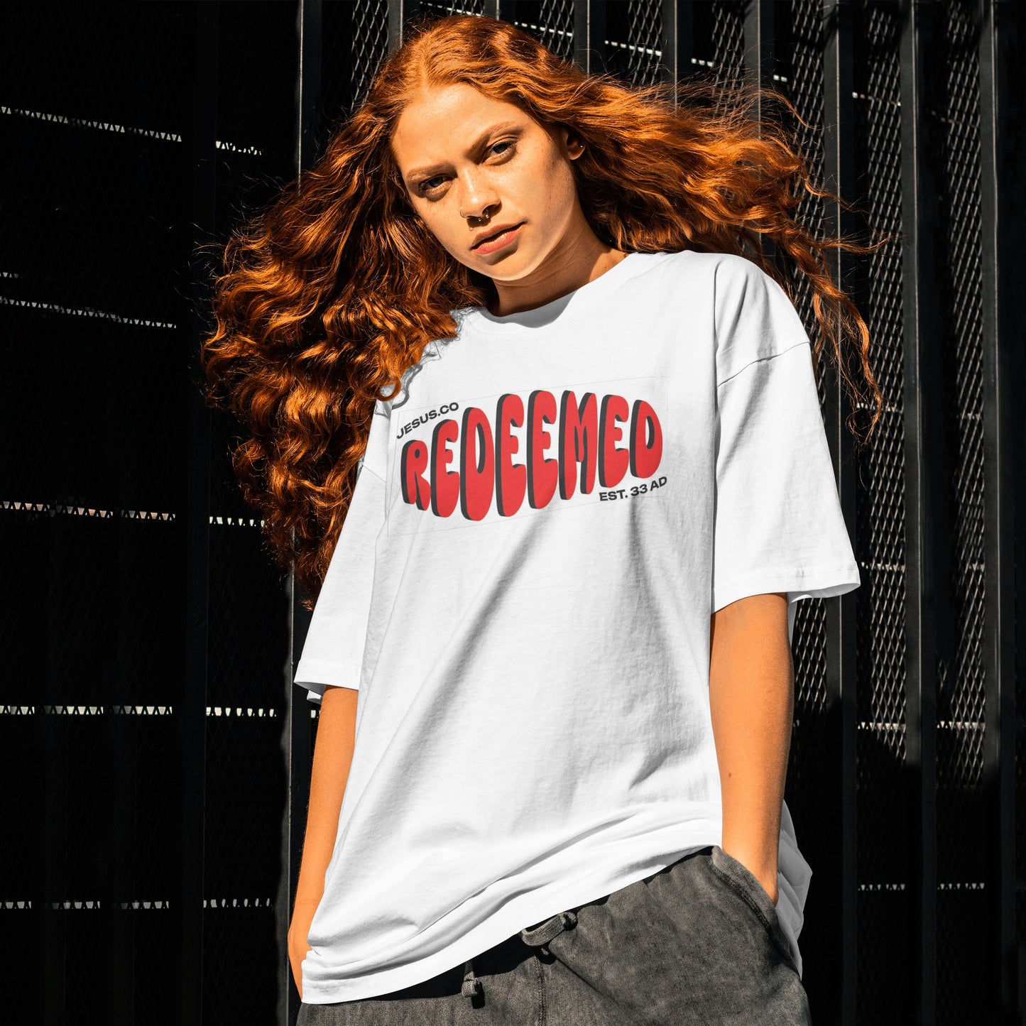 REDEEMED Tee – JESUS.CO | Est. 33 AD One message. Two styles. Infinite impact.
