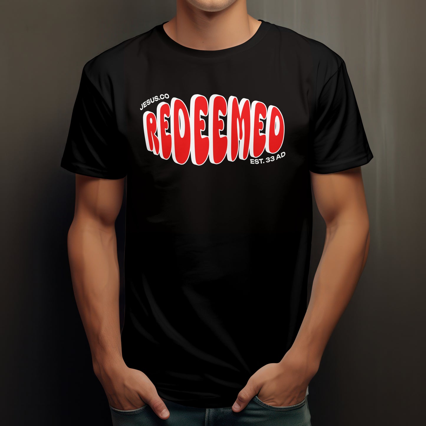REDEEMED Tee – JESUS.CO | Est. 33 AD One message. Two styles. Infinite impact.